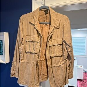 Tahari linen blend safari jacket small